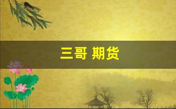 三哥 期货(三哥期货)_https://www.gen-fastener.com_上期所_第1张